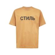 Heron Preston Tryckt bomull T-shirt Brown, Herr