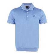 Paul & Shark Bomull Polo Skjorta Ribbade Kanter Blue, Herr