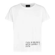 Paul & Shark Logo Print Bomull T-shirt White, Herr