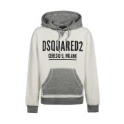 Dsquared2 Tryckt huvtröja Gray, Herr