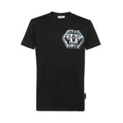 Philipp Plein Logo Print Bomull T-shirt Black, Herr