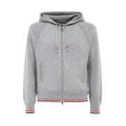 Thom Browne Kashmir Zip Cardigan med Fickor Gray, Herr