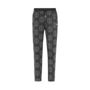 Les Deux Jacquard Logo Track Pants Brown, Herr