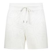 Salvatore Ferragamo Perforerade Techno Fabric Shorts White, Dam