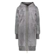 Lorena Antoniazzi Shearling overcoat med stickade insatser Gray, Dam