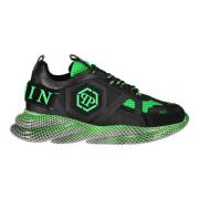 Philipp Plein Låga sneakers med präglad logotyp Green, Herr