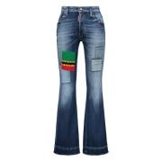 Dsquared2 Boot-cut jeans med kontrasterande insatser Blue, Herr