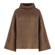 Malo Klockärmar Ullblandning Turtleneck Sweater Brown, Dam