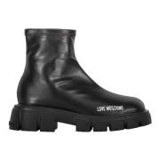 Love Moschino Lug Sole Ankelboots Black, Dam