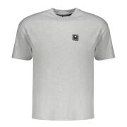 Palm Angels Räfflad Bomullst-shirt med Logopatch Gray, Herr