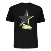 Palm Angels Logo Print Bomull T-shirt Black, Herr