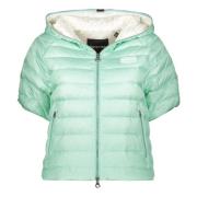 Duvetica Quiltad jacka med frontlogo-patch Green, Dam