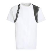 Alexander McQueen Tryckt Bomull Crew-Neck T-shirt White, Herr