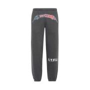 Heron Preston Bomull Track-Pants med Front Print Black, Herr