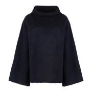 Malo Mysig Ull Turtleneck Sweater Blue, Dam