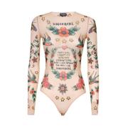 Dsquared2 Tryckt Tulle Bodysuit Multicolor, Dam