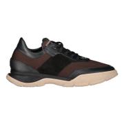 Brioni Mocka Insats Läder Sneakers Brown, Herr