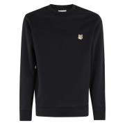 Maison Kitsuné Räv Huvud Patch Tröja Black, Herr