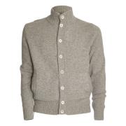 Zanone Lyxig Cardigan Sweater Grigio Gray, Herr