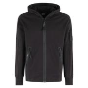 C.p. Company Diagonal Raised Fleece Zip Hoodie Black, Herr