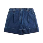 Fay Blå Shorts med Broderad Logotyp Blue, Dam