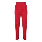 Max Mara Studio Röda yllecrepebyxor Red, Dam