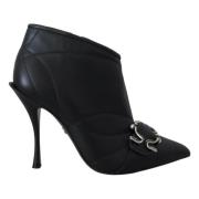 Dolce & Gabbana Quiltade läderstiletto-stövlar Black, Dam