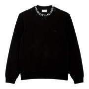 Lacoste Svart Jacquard Tape Crewneck Sweatshirt Black, Herr