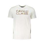 Cavalli Class Tryckt Bomull T-shirt, Normal Passform, Rund Hals White,...