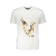 Cavalli Class Vit Bomull T-shirt med Print Logo White, Herr