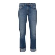 Dondup Ljus Denim Straight Leg Jeans Blue, Dam