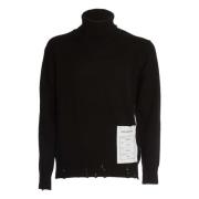 Amaránto Svart Turtlenecktröja med Röd Brodyr Black, Herr