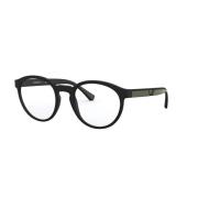 Emporio Armani Matte Black Solglasögon med Transparenta Linser Black, ...