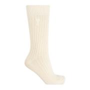 Ami Paris Ribbstickade strumpor Beige, Herr