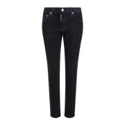 Dsquared2 Räfflad bomull Slim Fit Jeans Black, Herr