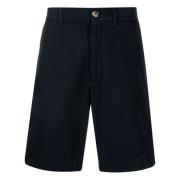 Brunello Cucinelli Twisted Cotton Gabardine Shorts Blue, Herr