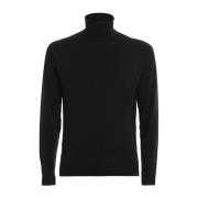 John Smedley Svart Merinoull Halsduk Pullover Black, Herr