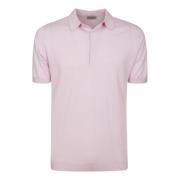 John Smedley Rosa Stickad Pikétröja med Korta ärmar Pink, Herr