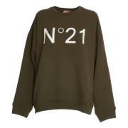 N21 Grön Crew Neck Sweatshirt Green, Dam