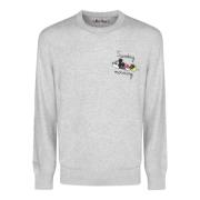 MC2 Saint Barth Räfflad crew neck ulltröja Gray, Herr