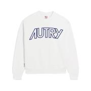 Autry Vit Bomullssweatshirt - Klassisk Stil Aw23 White, Herr