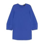 Emporio Armani Blå Jersey Crew Neck Klänning Blue, Dam