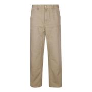 Carhartt Wip Elastiska Midjebomullbyxor med Fickor Beige, Herr