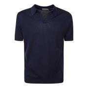 John Smedley Blå Skipper Krage Pikétröja Blue, Herr