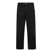 Carhartt Wip Bomull Elastisk Midja Dubbel Knäbyxor Black, Herr