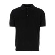 Versace Silkeblandning svart polotröja Black, Herr