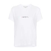 Stella McCartney Ikonisk Kärlek Logotyp Broderad T-shirt White, Dam