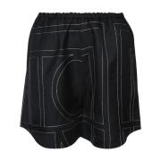 TotêMe Silke Monogram PJ Shorts Black, Dam