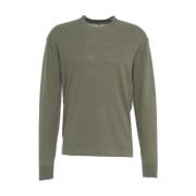 Paolo Pecora Grön Crew Neck Sweater Ss25 Green, Herr