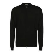 John Smedley Lyxig Merinoull Hel Dragkedja Jacka Black, Herr